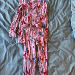 Kids Pink Animal Print Pajama Set